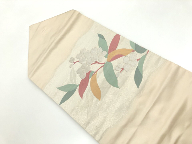 リサイクル　枝花模様織出し名古屋帯